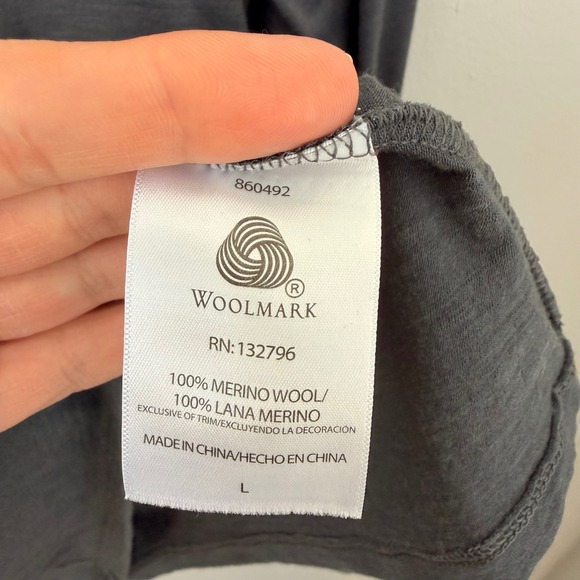 Segments 100% Merino Wool Long Sleeve Shirt Woolmark Lightweight Base Layer LRG - Picture 8 of 13